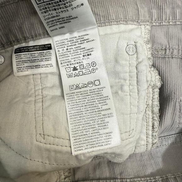 Levis Shorts Mens 36 Grey Corduroy Cut Offs Hemmed Chino Vintage Inspired - Picture 10 of 13